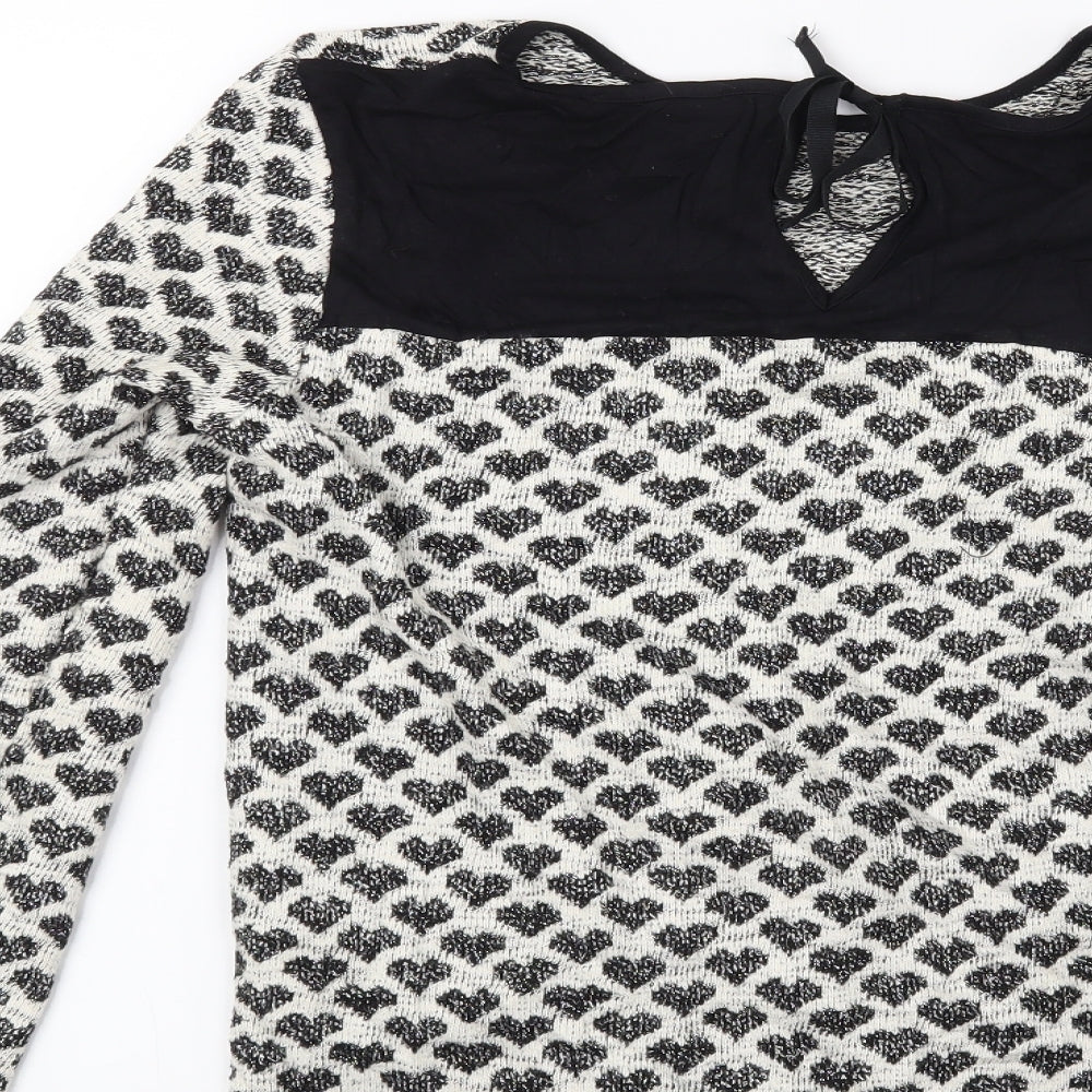 Oasis Womens White  Knit Pullover Jumper Size M