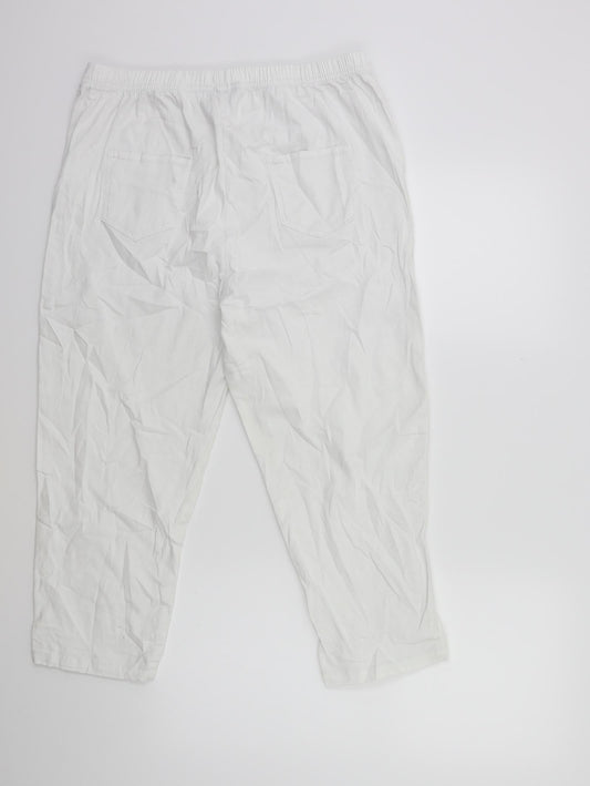 LABEL BE Womens White   Trousers  Size 18 L23 in