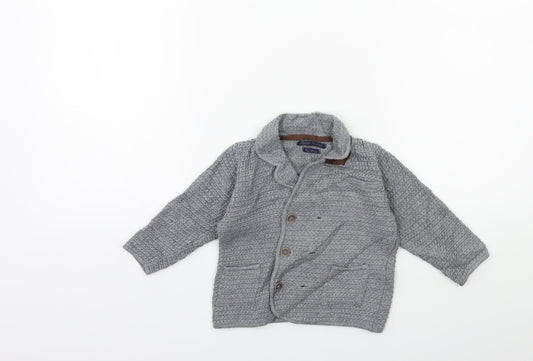 Mayoral Baby Grey  Knit Cardigan Jumper Size 3-6 Months
