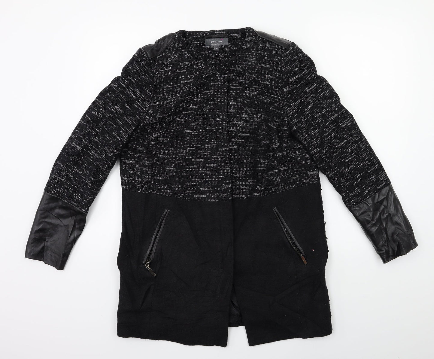 Per Una Womens Black   Overcoat Coat Size 10