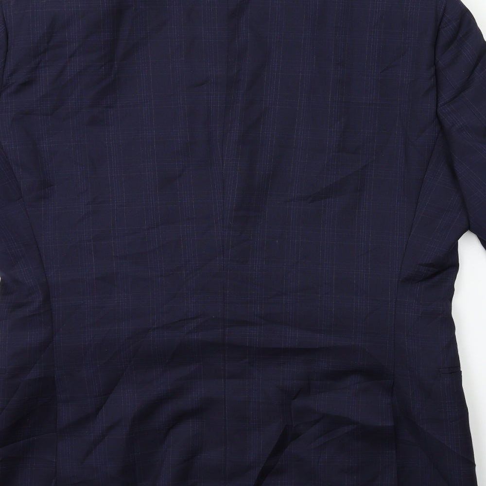 Preworn Mens Blue Check  Jacket Suit Jacket Size 38