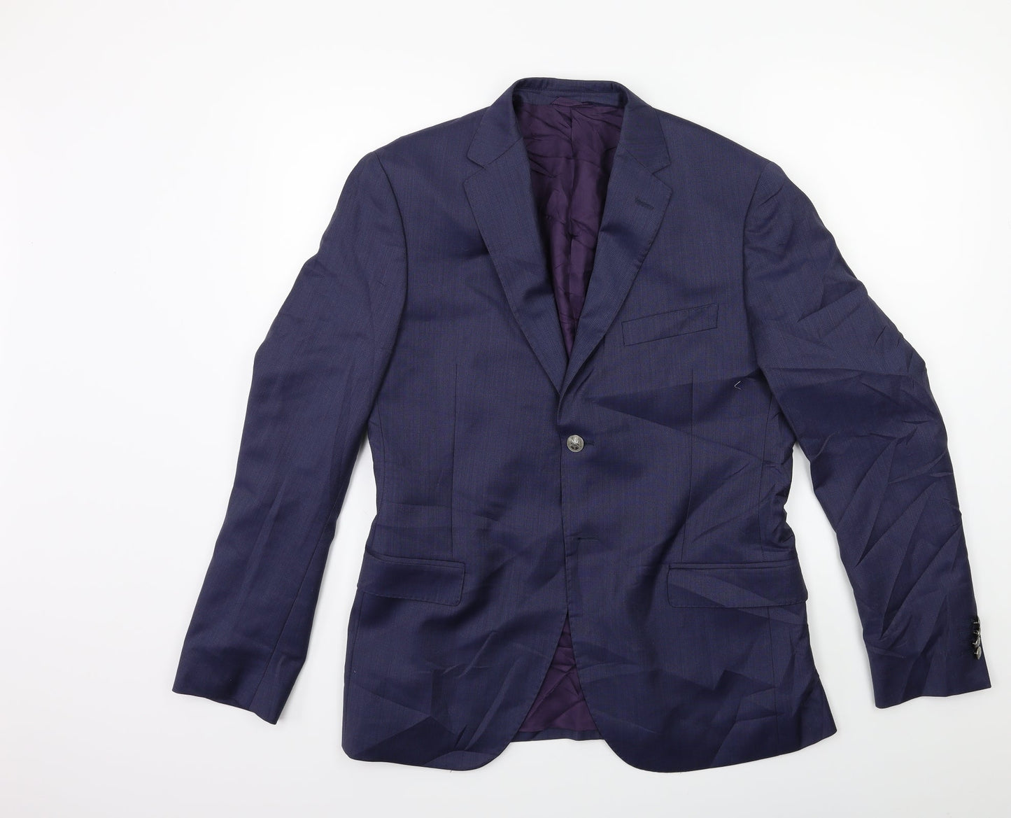 Preworn Mens Blue   Jacket Suit Jacket Size 36