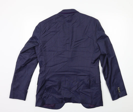 Preworn Mens Blue   Jacket Suit Jacket Size 36