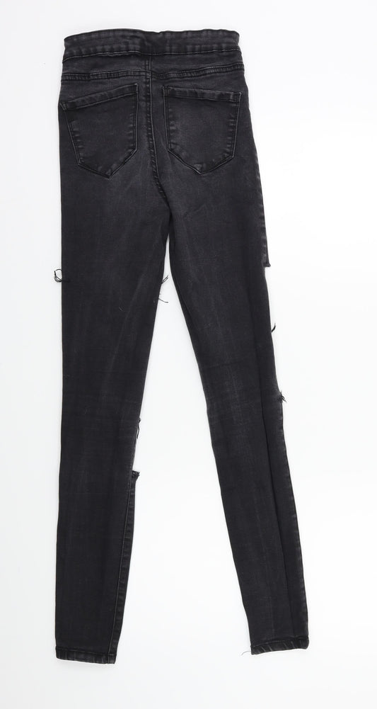 Denim & Co. Womens Black  Denim Skinny Jeans Size 6 L28 in