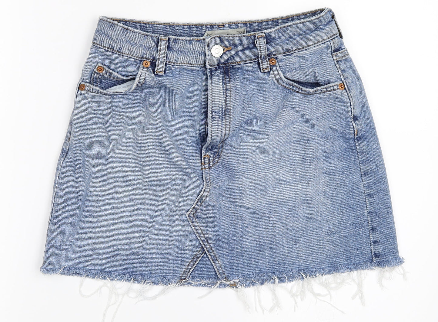 Topshop Womens Blue  Denim Mini Skirt Size 36