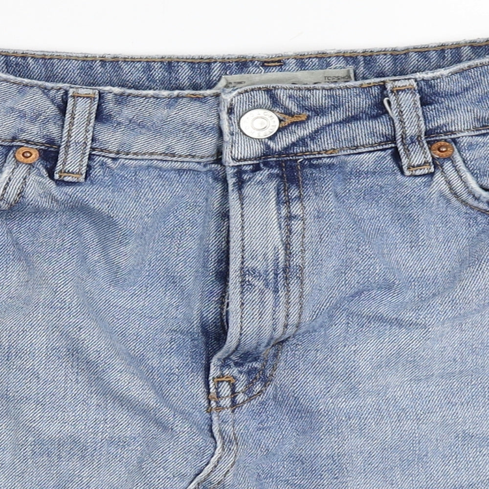 Topshop Womens Blue  Denim Mini Skirt Size 36
