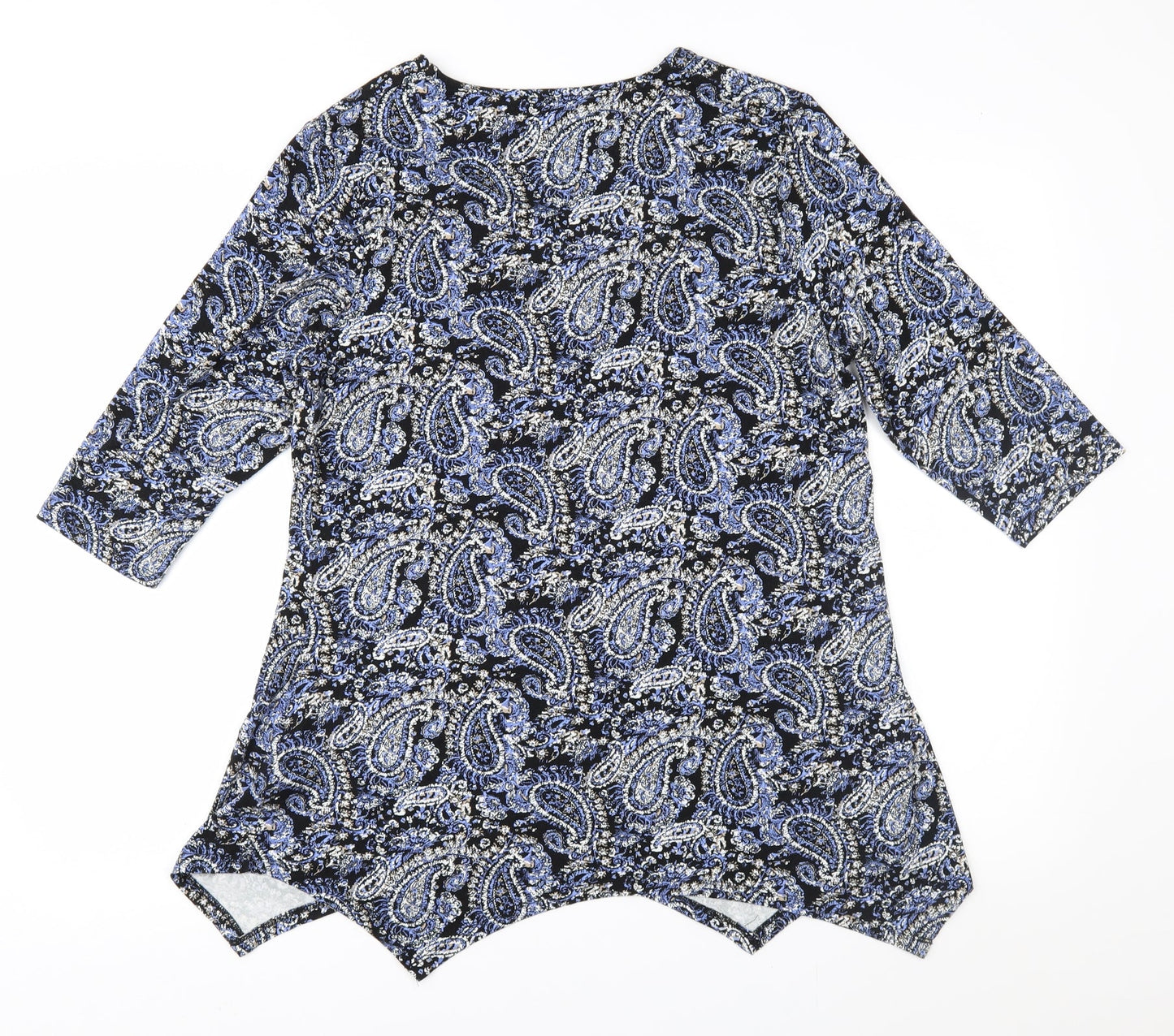 Tigi Womens Blue Paisley  Basic Blouse Size 10
