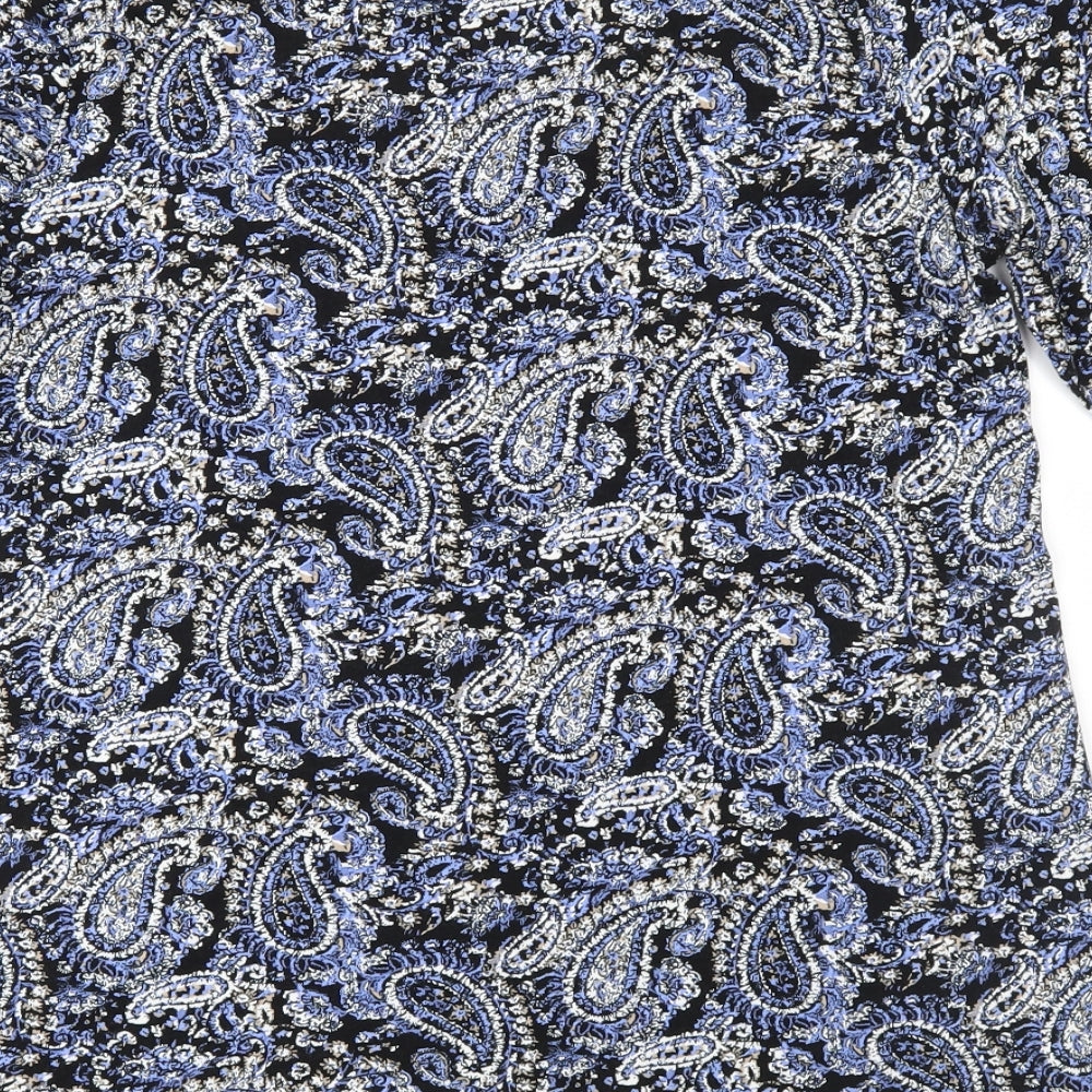 Tigi Womens Blue Paisley  Basic Blouse Size 10