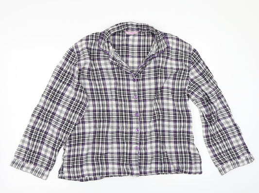 La Senza Womens White Check  Basic Button-Up Size M