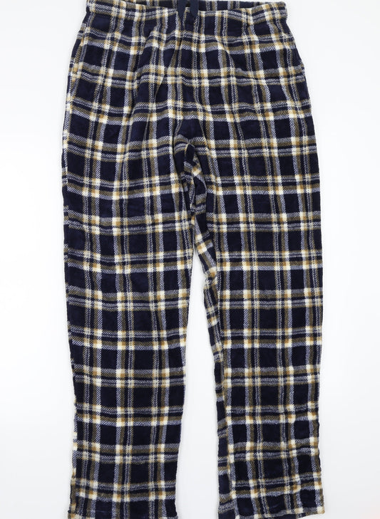 Warmth Womens Blue Check  Sweatpants Trousers Size L L28 in