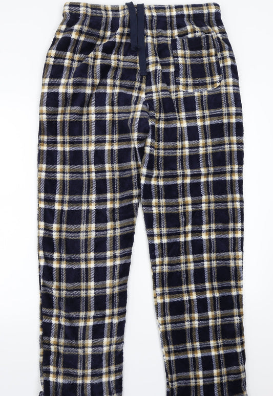 Warmth Womens Blue Check  Sweatpants Trousers Size L L28 in