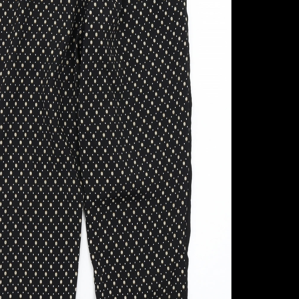 H&M Womens Black Floral  Trousers  Size 10 L25 in