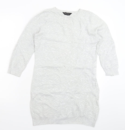 Dorothy Perkins Womens Grey  Knit Pullover Jumper Size 10