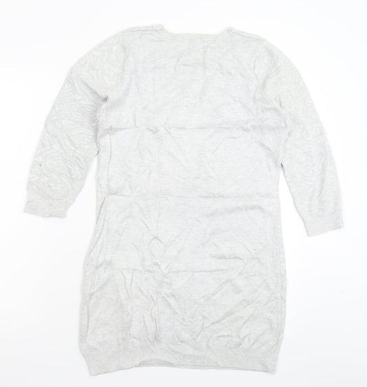 Dorothy Perkins Womens Grey  Knit Pullover Jumper Size 10