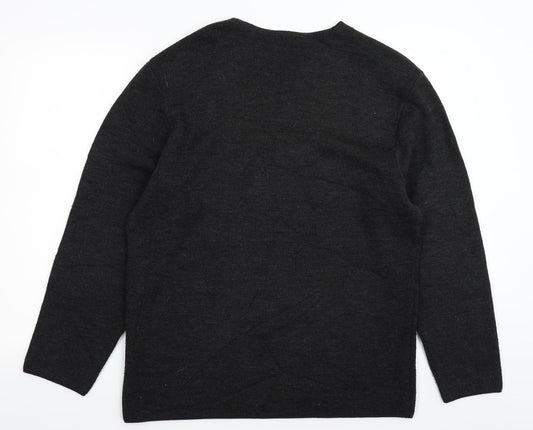 Kickers Mens Black  Knit Pullover Jumper Size M