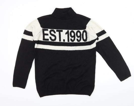 New Look Womens Black  Knit Pullover Jumper Size S