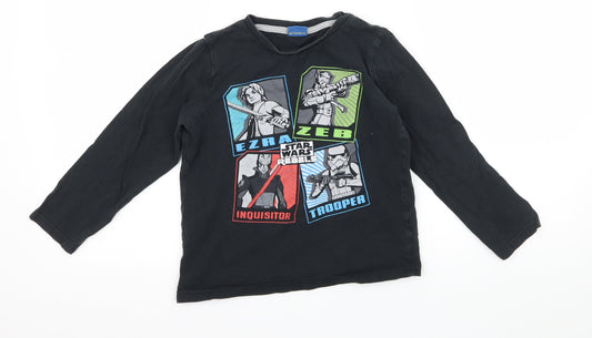 Star Wars Boys Black  Jersey Basic T-Shirt Size 7-8 Years  - Star Wars rebels