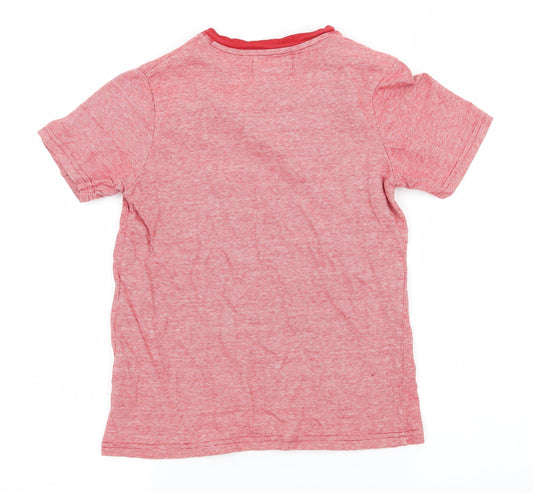 River Island Boys Red Striped Jersey Basic T-Shirt Size 7-8 Years