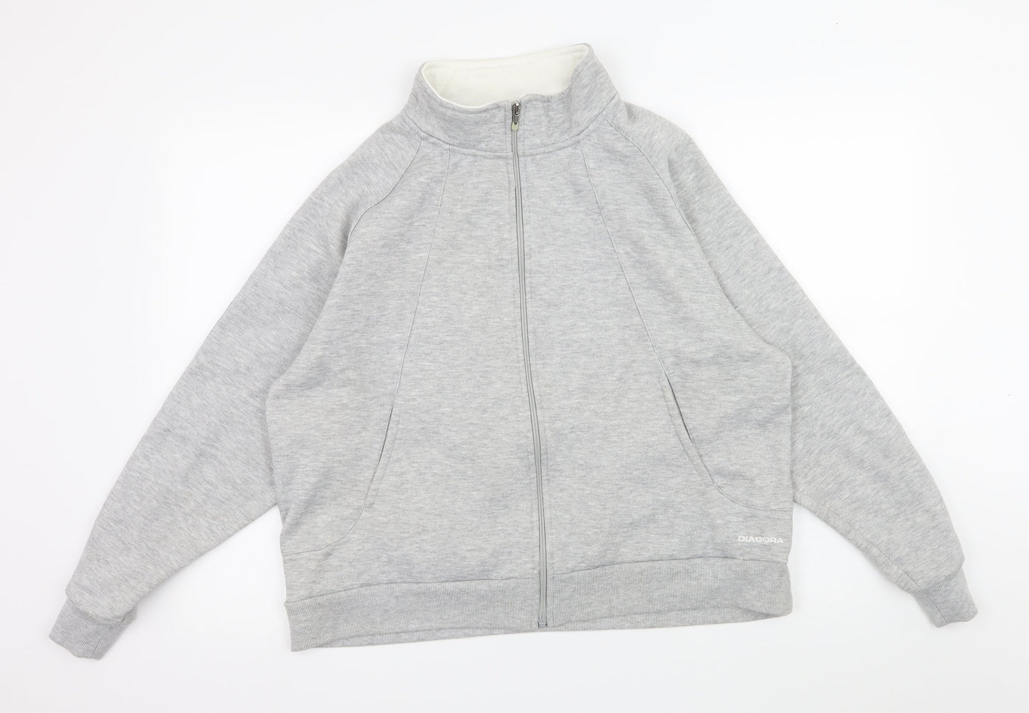 Diadora Womens Grey  Jersey Full Zip Sweatshirt Size 20