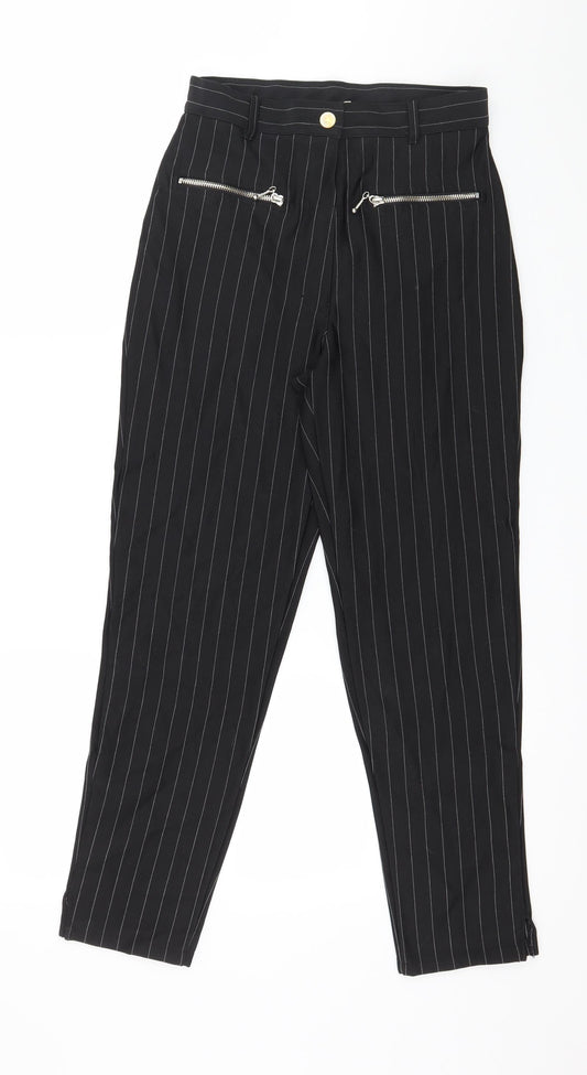 Preworn Womens Black Striped  Trousers  Size 27 in L26 in