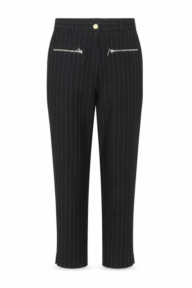 Preworn Womens Black Striped  Trousers  Size 27 in L26 in