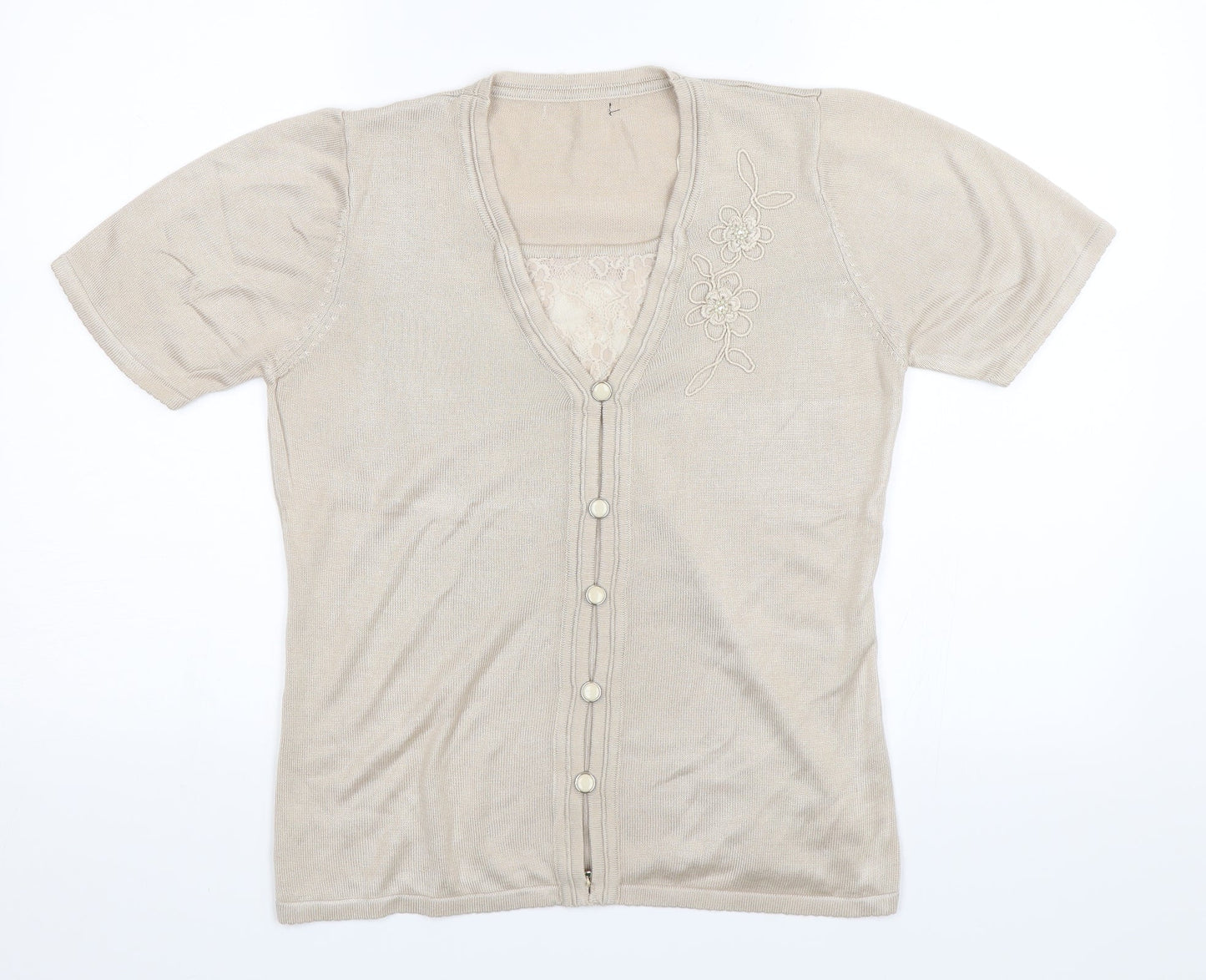 Preworn Womens Beige   Basic T-Shirt Size S