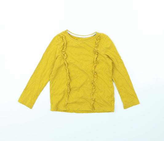 m&s Girls Yellow   Basic T-Shirt Size 3 Years