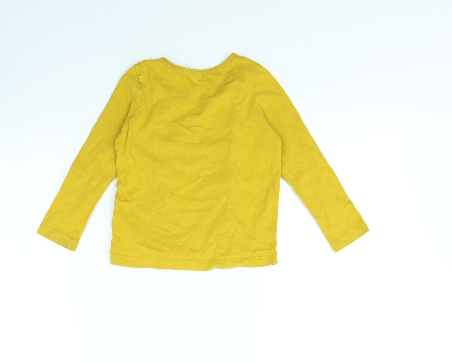 m&s Girls Yellow   Basic T-Shirt Size 3 Years