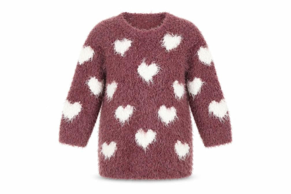 I Love Girlswear Girls Purple Polka Dot  Pullover Jumper Size 5 Years