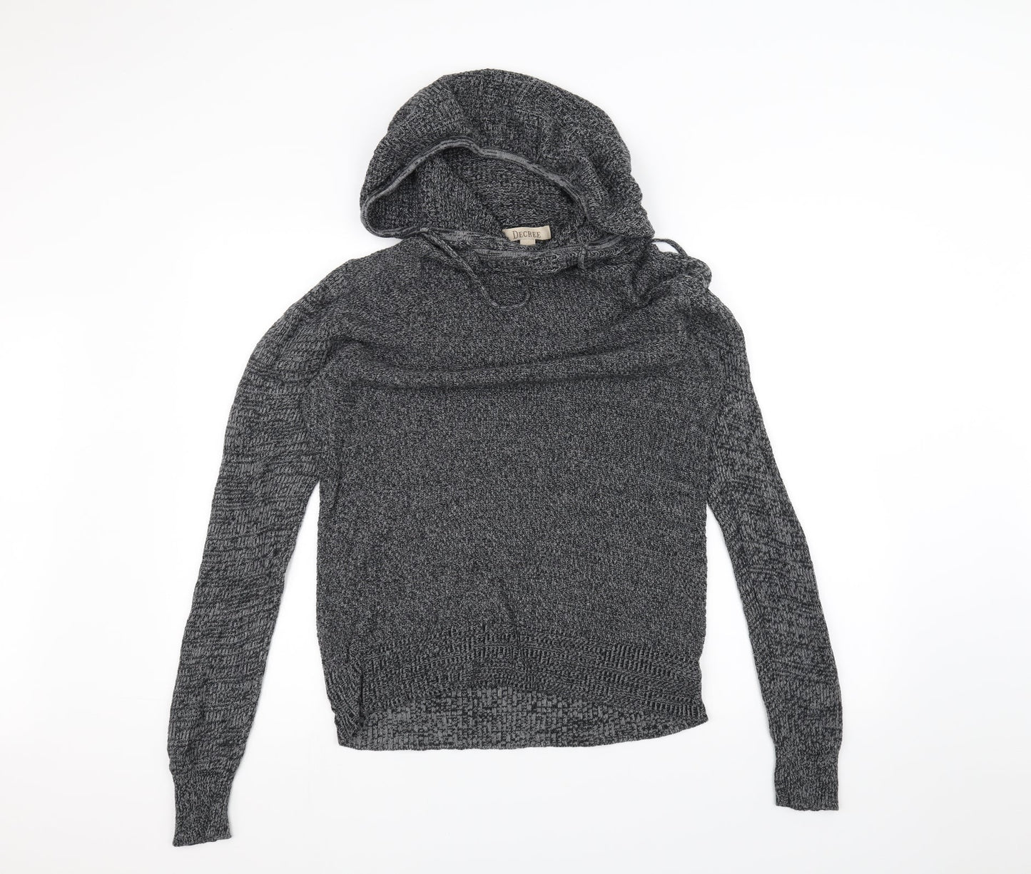 Decree Womens Grey  Knit Pullover Hoodie Size S