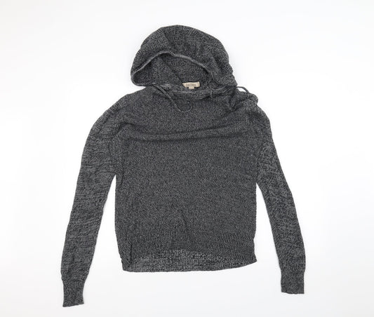 Decree Womens Grey  Knit Pullover Hoodie Size S