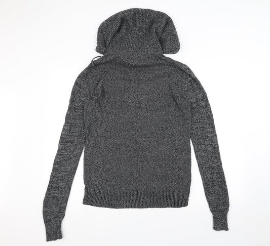 Decree Womens Grey  Knit Pullover Hoodie Size S