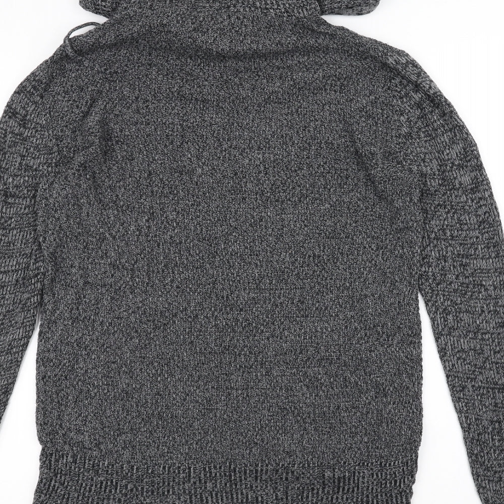 Decree Womens Grey  Knit Pullover Hoodie Size S