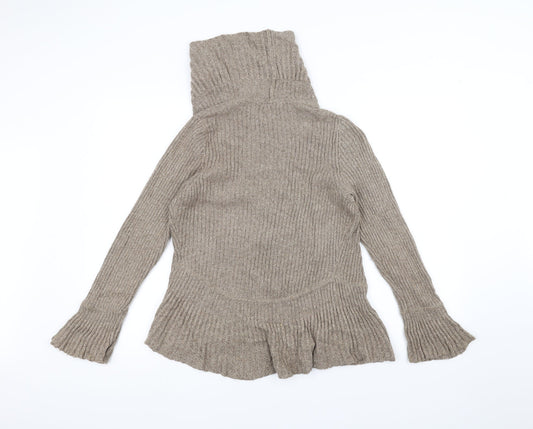 Marks and Spencer Womens Brown  Knit Jacket Coatigan Size 10