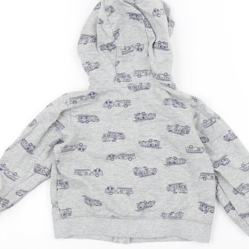 Preworn Baby Grey   Jacket  Size 18 Months  - Fire Engine
