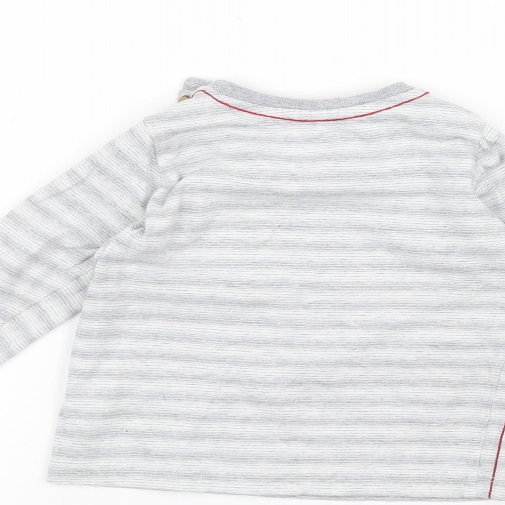 Mothercare Baby Grey Striped  Basic T-Shirt Size 9-12 Months