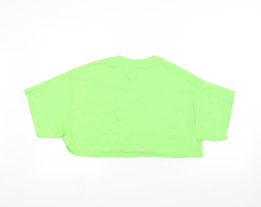 PRETTYLITTLETHING Womens Green   Cropped T-Shirt Size M