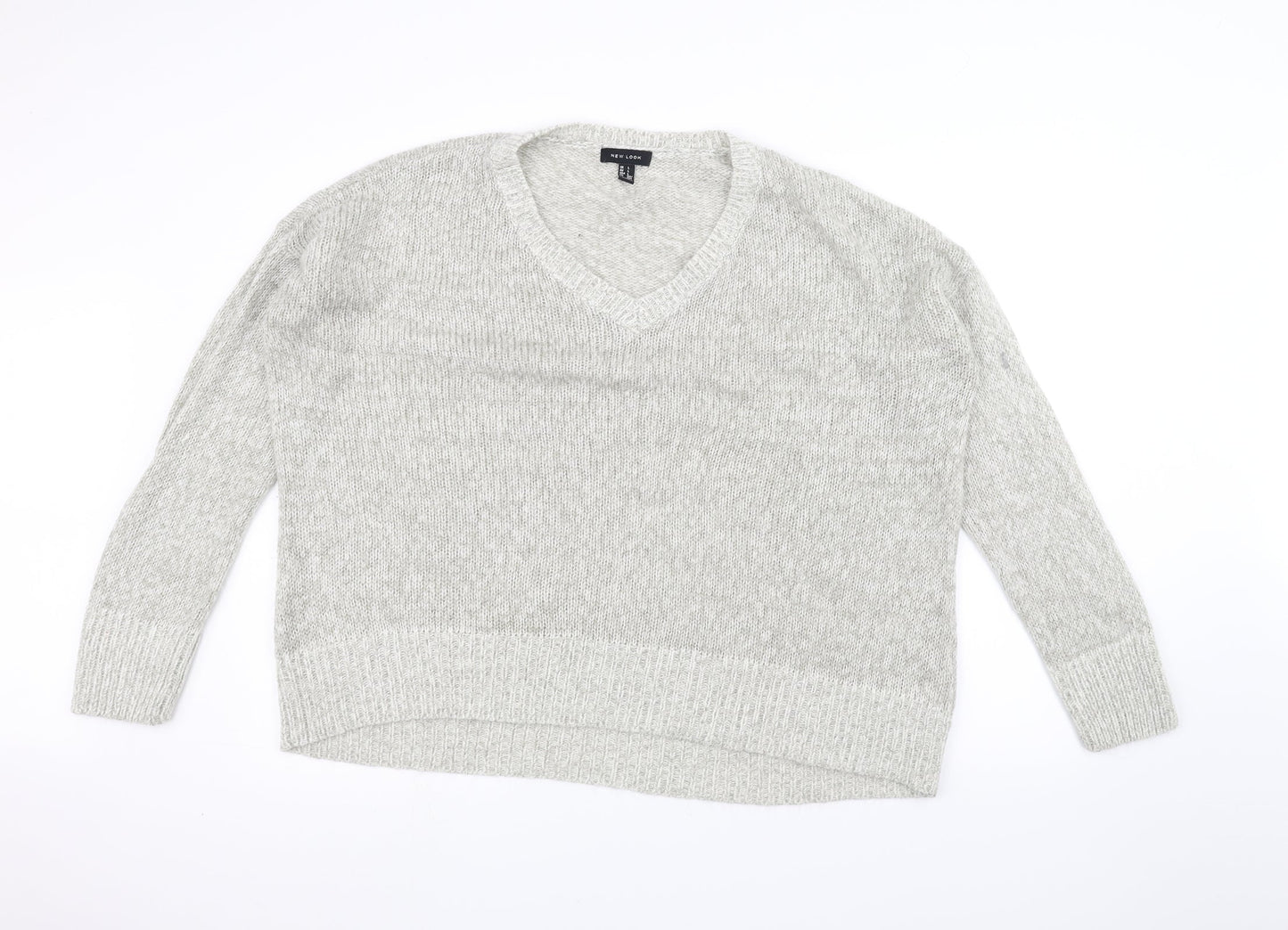New Look Womens White  Knit Pullover Jumper Size L