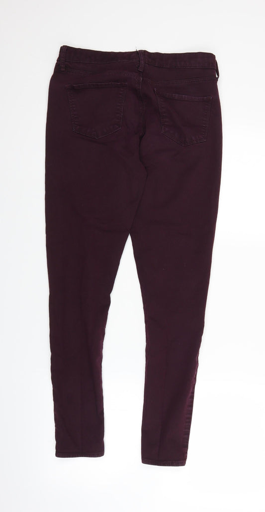 Topshop Womens Purple  Denim Straight Jeans Size 30 in L26 in