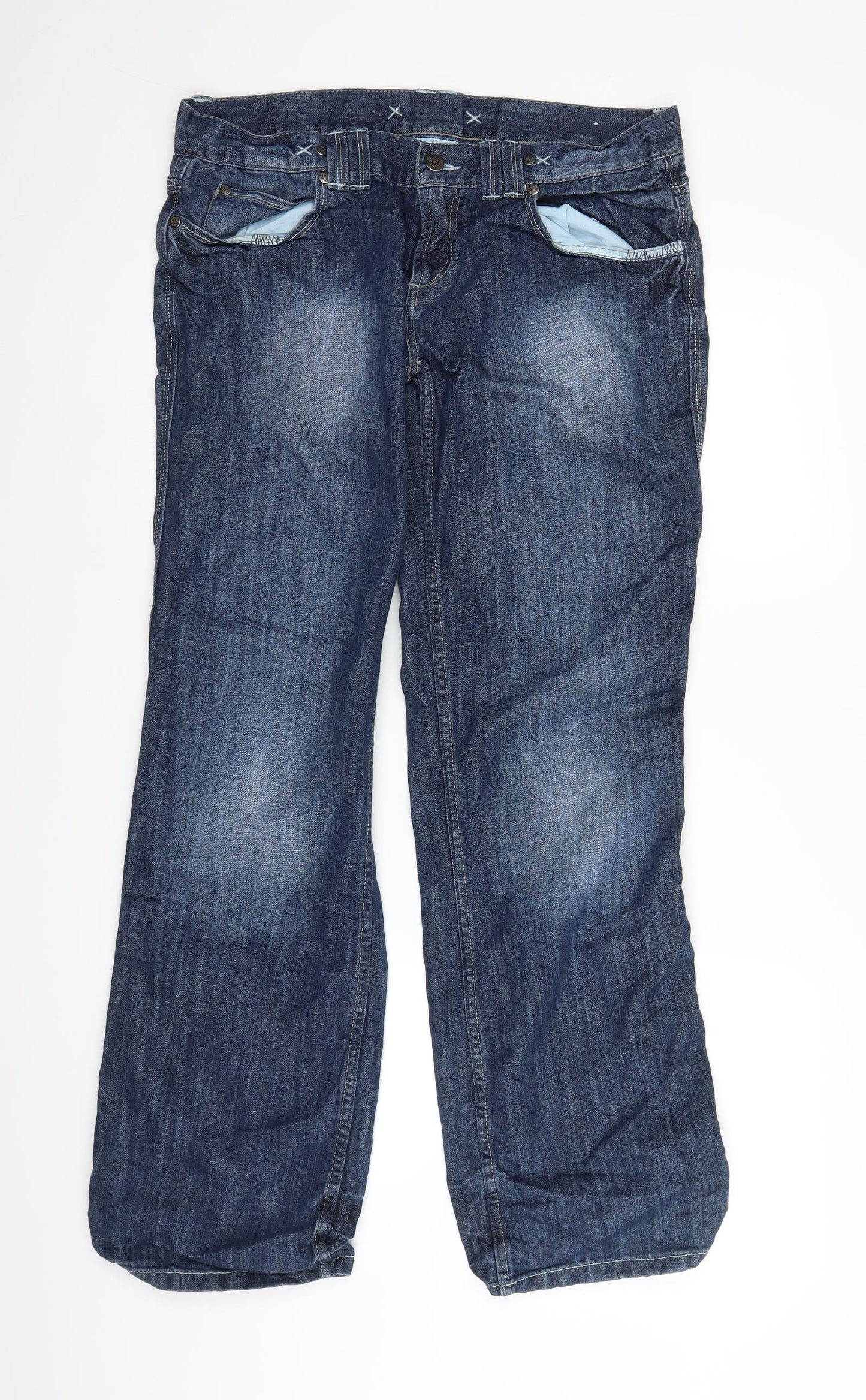 Colours of The World Womens Blue  Denim Straight Jeans Size 34 in L30 in