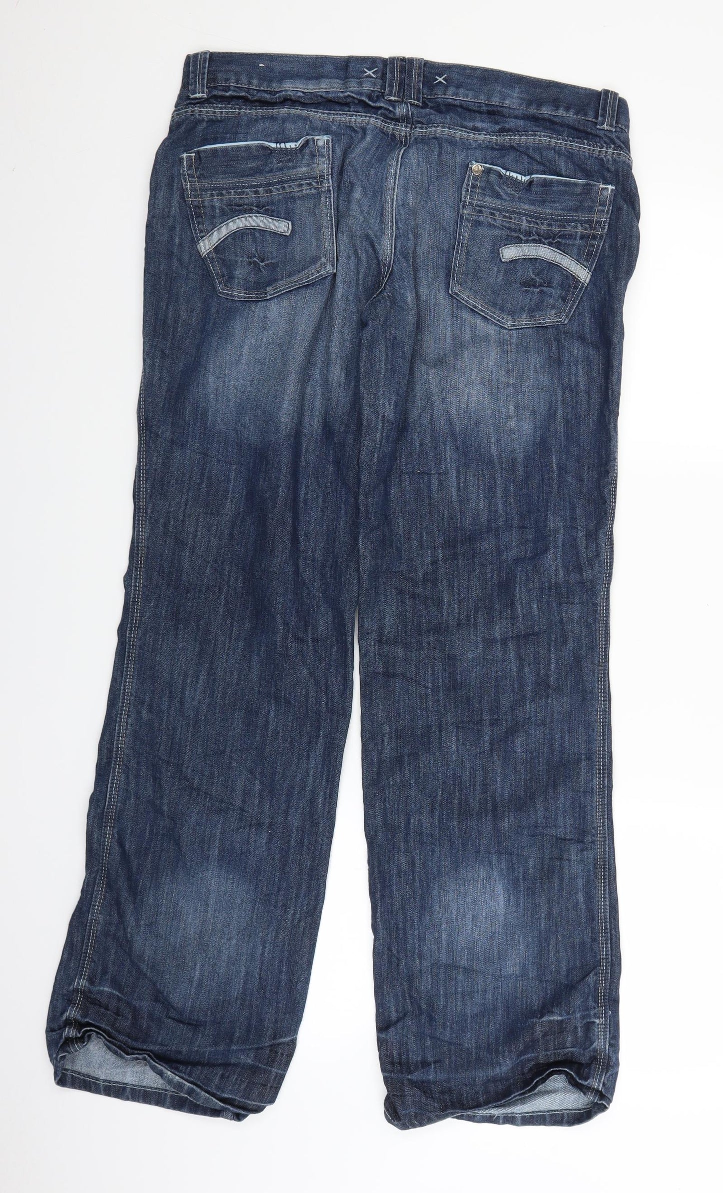 Colours of The World Womens Blue  Denim Straight Jeans Size 34 in L30 in