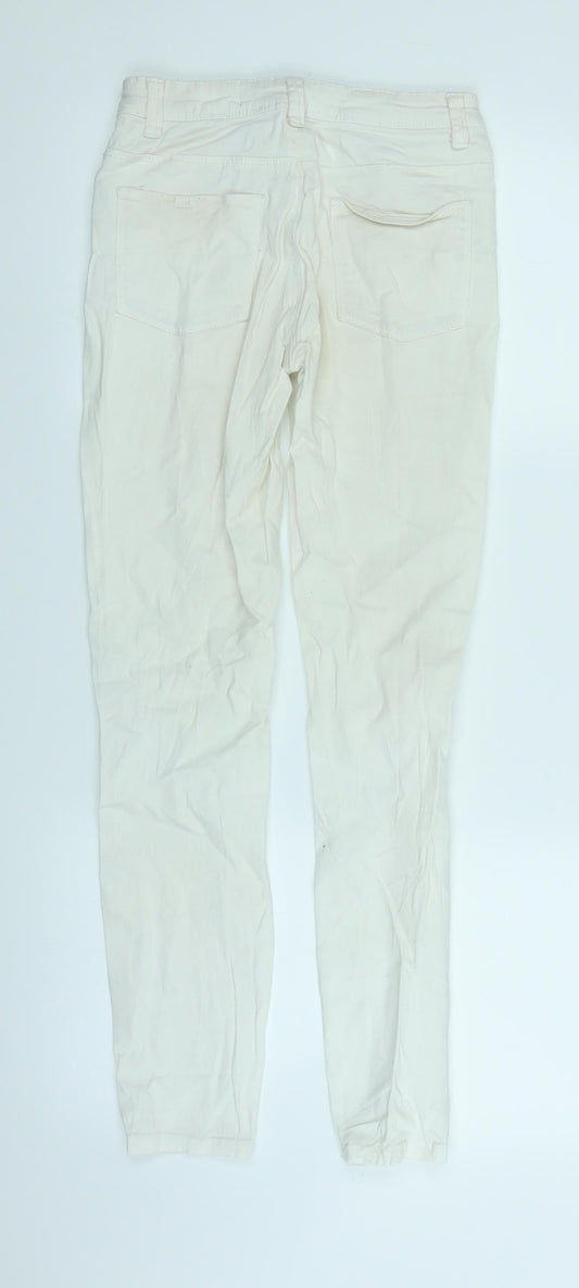 Primark Womens White  Denim Skinny Jeans Size 4 L26 in