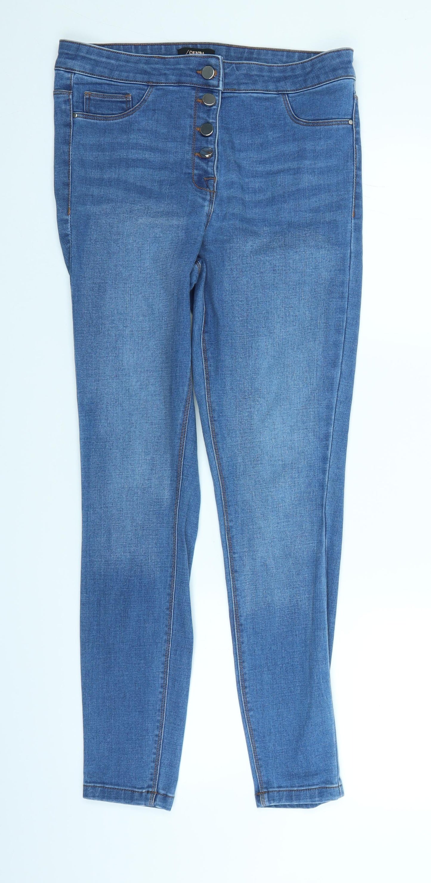 Denim Womens Blue  Denim Straight Jeans Size 12 L26 in