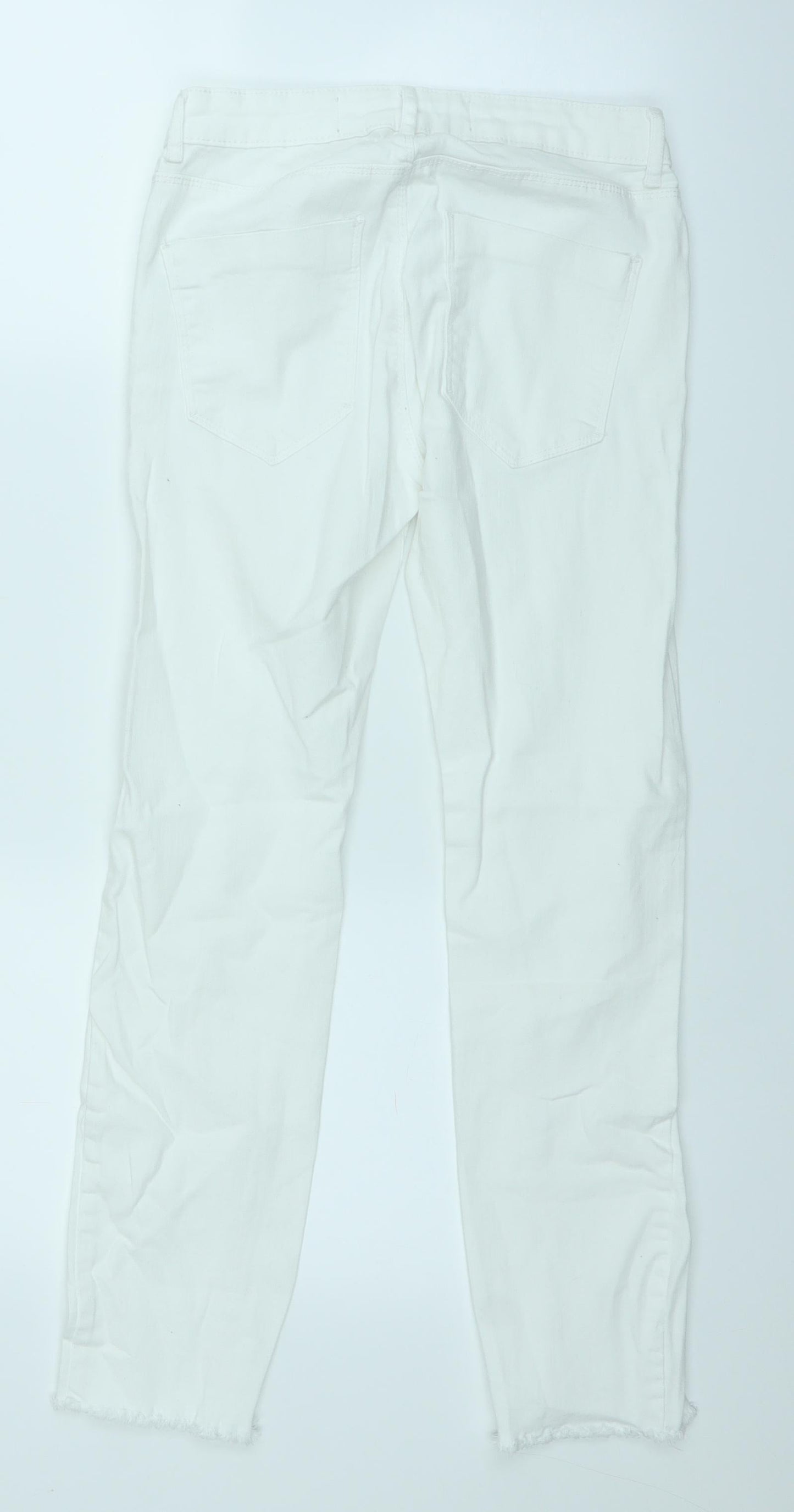 Primark Womens White  Denim Straight Jeans Size 6 L24 in