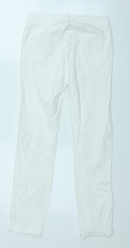 Primark Womens White  Denim Straight Jeans Size 6 L24 in