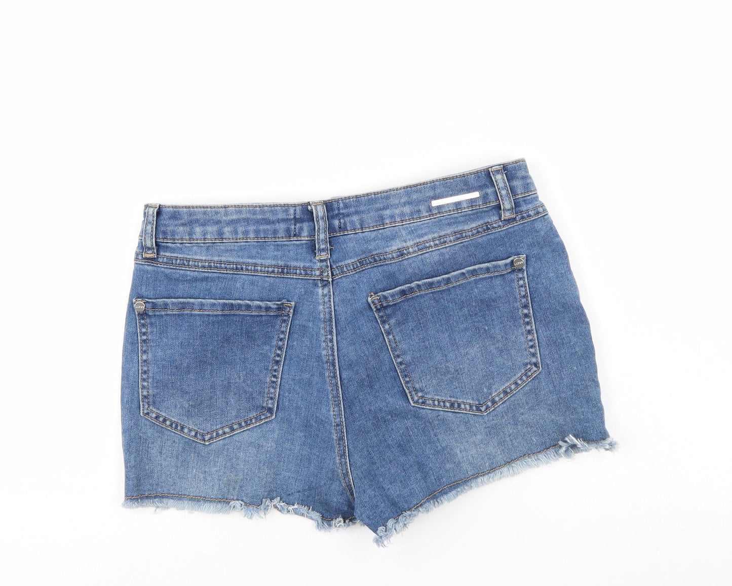 Lipsey Womens Blue  Denim Mom Shorts Size 12 - Distressed