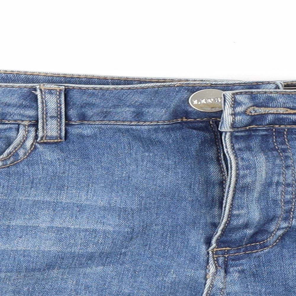 Lipsey Womens Blue  Denim Mom Shorts Size 12 - Distressed