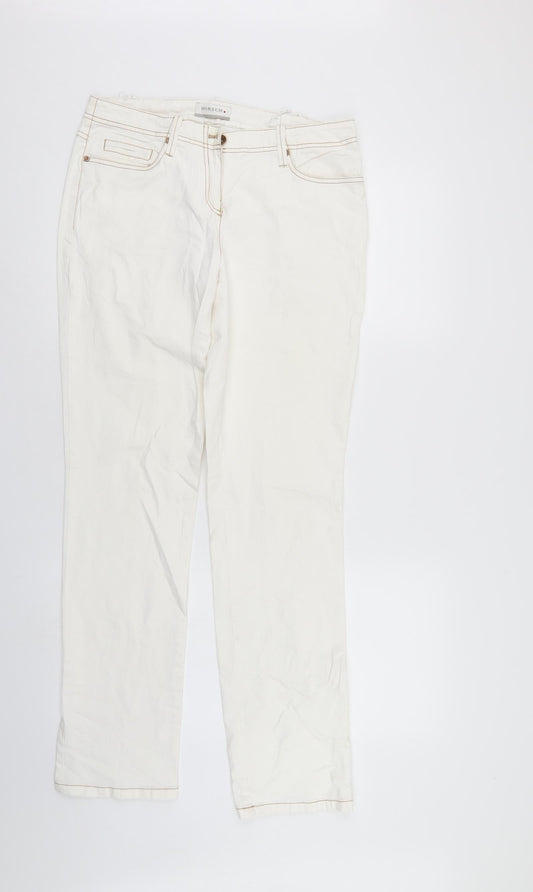 Hirsch Womens White   Straight Jeans Size 12 L31 in