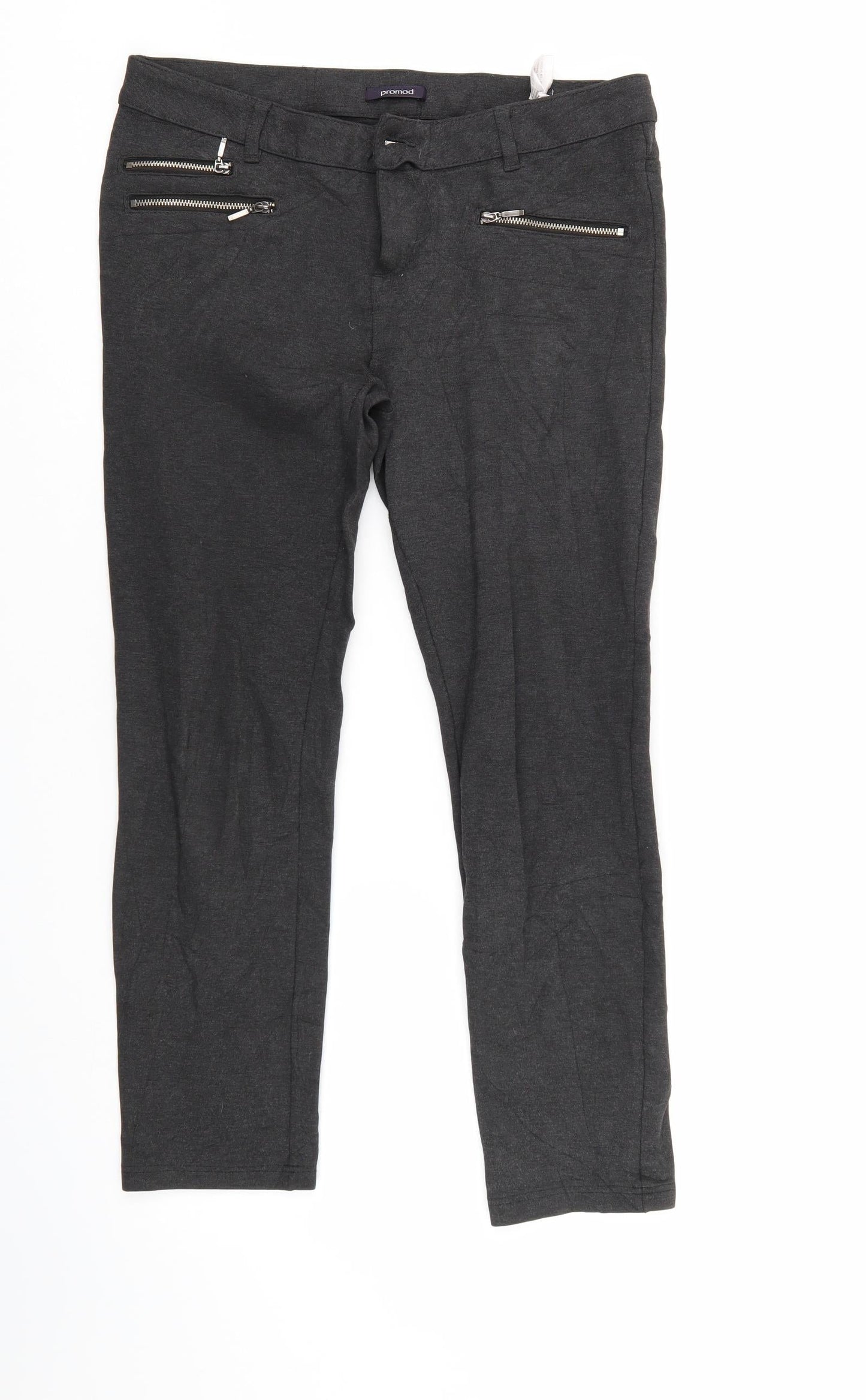 Promod Womens Grey   Cropped Trousers Size L L26 in