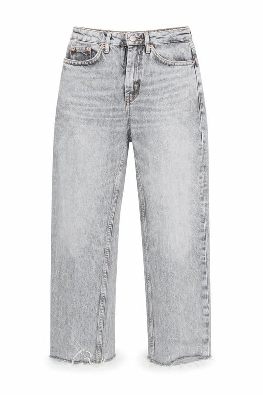 Top Shop Mens Grey  Denim Cropped Jeans Size 24 L26 in